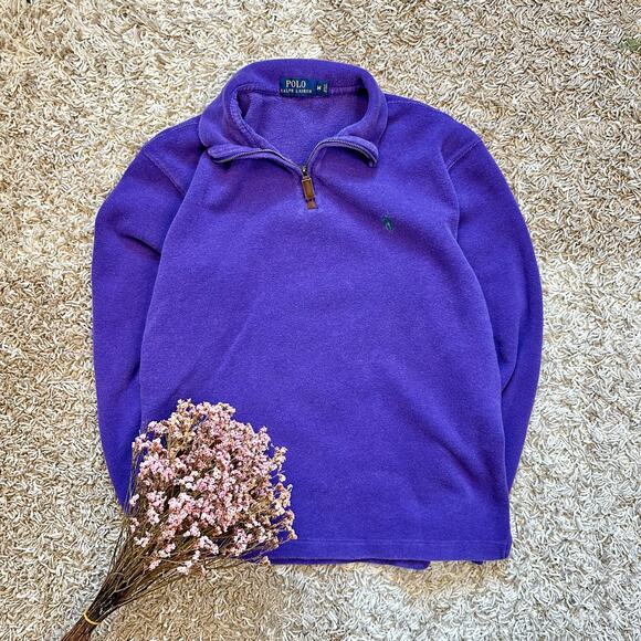 Polo Ralph Lauren Purple Faded Half Zip 1/4 Sweater Purple Women’s Size M - Picture 1 of 6